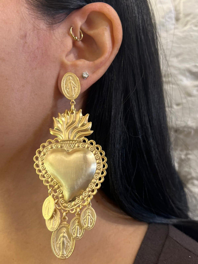 orecchini cuore sacro e madonnine