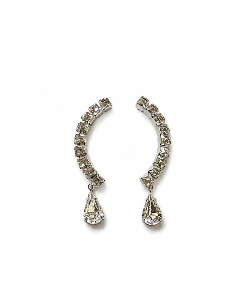 orecchini curvi con strass
