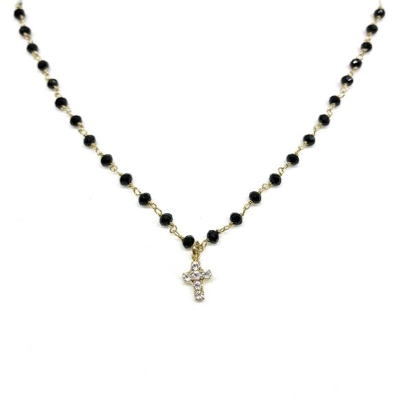 Tunisi necklace with rhinestone cross